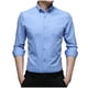 thumbnail image 1 of Blusa de Camisa Sin Planchar Con Arrugas de Fibra de Bambú de Manga Larga A Rayas Informales Para Hombre Odeerbi ODB-6, 1 of 5