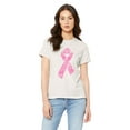 thumbnail image 2 of Pink Ribbon Breast Cancer Awareness Support Family Friends Run Walk Marathon Women's T-shirt, M, White, 2 of 5