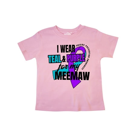 

Inktastic Suicide Prevention I Wear Teal and Purple for My Meemaw Gift Toddler Boy or Toddler Girl T-Shirt