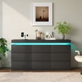 thumbnail image 5 of Modern 9-Drawer Dresser with Power Outlet - Storage Cabinet with LED Lights, Wide Chest of Drawers with Charging Station, Organizer for Bedroom, Closet, Living Room, 5 of 6