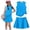 Blue, variant on Summer Outfits for Children Girls Size 7 Cute Preppy Two Piece Outfits Activewear Casual Tank Topss Top and Skirts Clothing Sets Pink 3-4 Years