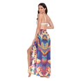 thumbnail image 3 of FORMRS Womens Long Sarong Beach Wrap Semi-Sheer Bikini Skirt Bathing Swimsuit Cover Up, Colorful Abstract Eagle, 3 of 7