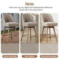 thumbnail image 4 of WOOW DEPOT 26" Swivel Bar Stools Large Seat Set of 2, Upholstered Linen Fabric w/ Mid-Back Wood Legs, Modern Armless Island Counter Barstools Kitchen Pub Chair, Sand, 4 of 13