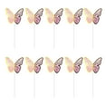 thumbnail image 6 of Soumake 10Pcs Butterflies Cake Decoration Golden Pink Insert Card Creative Birthday Wedding Party Dessert Table Decor 3D Cake Topper Party Supplies Household, 6 of 8