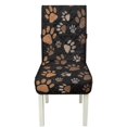 thumbnail image 2 of Jiueut Dog Paw Pattern Dining Chair Slipcover, Machine Washable Kitchen Parsons Chair Cover Non Slip Chairs Protector Covers with Elastic Strap for Home Kitchen, Set of 4, 2 of 7