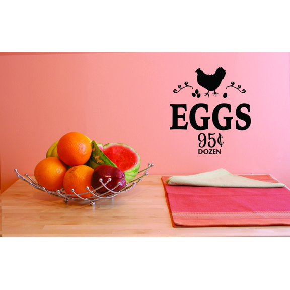 Custom Decals Eggs 95 Cents Dozen Wall Art Size: 14 Inches x 28 Inches