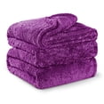 thumbnail image 7 of Exclusivo Mezcla Plush Fuzzy Large Fleece Throw Blanket (50" x 70", Purple)- Soft, Warm and Lightweight, 7 of 7