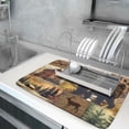 thumbnail image 5 of Rustic Lodge Dish Drying Mat 18x24 Inches, Forest Bear Moose Fox Wildlife Wood Cabin Washable Absorbent Dishes Drainer Rack Pad for Kitchen Counter Country Camp Style Decor, 5 of 6
