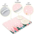 thumbnail image 4 of Christmas Tree Pink Dish Drying Mat for Kitchen Countertop 16x18 Winter Snowflake White Xmas Small Drying Mat Reusable Quick Dry Dish Sink Mats Easy Clean Decorative Essentials, 4 of 7
