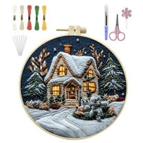 Christmas Embroidery KIT, Embroidery Kit, DIY Adult Cross Stitch Kits, Embroidery Kit for Beginners, Christmas Embroidery Kits for Adults Beginners Starter, Merry Christmas