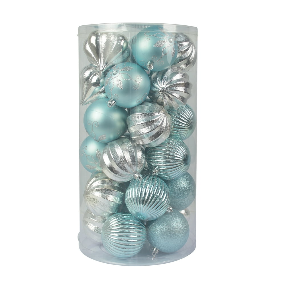 Combo 30Pc Christmas OrnamentBlue And Silver
