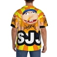 thumbnail image 3 of Lsque Sml Jeffy print Men's Cuban Collar Short Sleeve Shirt Summer Beachwear Casual Button Down Fashionable Vacation Leisure Shirt-3X-Large, 3 of 7
