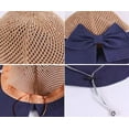 thumbnail image 2 of CoCopeaunts Women's Straw Bucket Hats Beach Sun Hats Straw Fisherman Hat Breathable Windbreak Rope Cute Bow Straw Cap for Vacation, 2 of 8