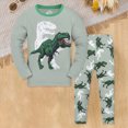 thumbnail image 2 of NOLDARES 2Pcs Toddler Boy Girl Clothes Long Sleeve Printed Crewneck Sweatshirt Sweatpants Casual Fall Winter Outfits Set Size:2-3 Y,Green, 2 of 4