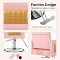 thumbnail image 4 of Hair Chair, Salon Chair for Hair Stylist for Home, Barber Chair 360 Degrees Swivel Rolling Braiding Chair Shampoo Chair Tattoo Chair Beauty Salon Equipment, Pink with Gold Leather, 4 of 7