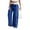 19#Blue, variant on Womens Ice Silk Wrinkle Pants - Casual Loose Drawstring Elastic Waist Wide Leg Track Pants Blue S