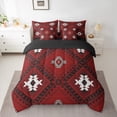 thumbnail image 2 of jejeloiu Western Boho Tribal 7-Piece Bedding Comforter Set,Retro Aztec Geometric King Bedding Sets,Red Black White Bed Sheets For Adult,Microfiber Bedroom Decor Reversible, 2 of 8