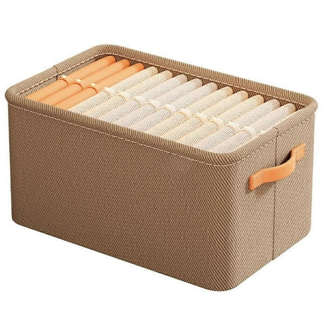 Multi-Functional Closet Organizer,Steel Ring Storage Box, Fabric Folding Bedroom Wardrobe Clothes Storage Box A