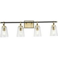 thumbnail image 5 of Cassell Collection Four-Light Vintage Brass Matte Black Luxe Industrial Bath & Vanity Light, 5 of 13