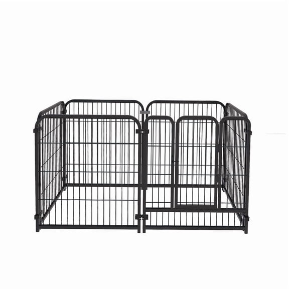SIMANLI Dog Playpen, Metal Pet Fence, 8‑Panel Foldable Dog Exercise Pen with Door for Indoor Outdoor Use