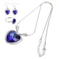 thumbnail image 2 of Collier, Bijoux Dame Ensemble Cristal Coeur Forme Collier à la Mode Bague Éprouvée Performance, 2 of 8