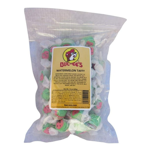 Bucee's Gourmet Watermelon Flavored Taffy in a Resealable Bag, 12