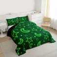 thumbnail image 3 of Homewish Neon Green Bedding Comforter Set,Kawaii Stars Moon Twin Comforter Sets,Cute Cartoon Pattern Bedding Set For Girl Boy,Ultra Soft Home Decor Reversible,2 Pieces, 3 of 8