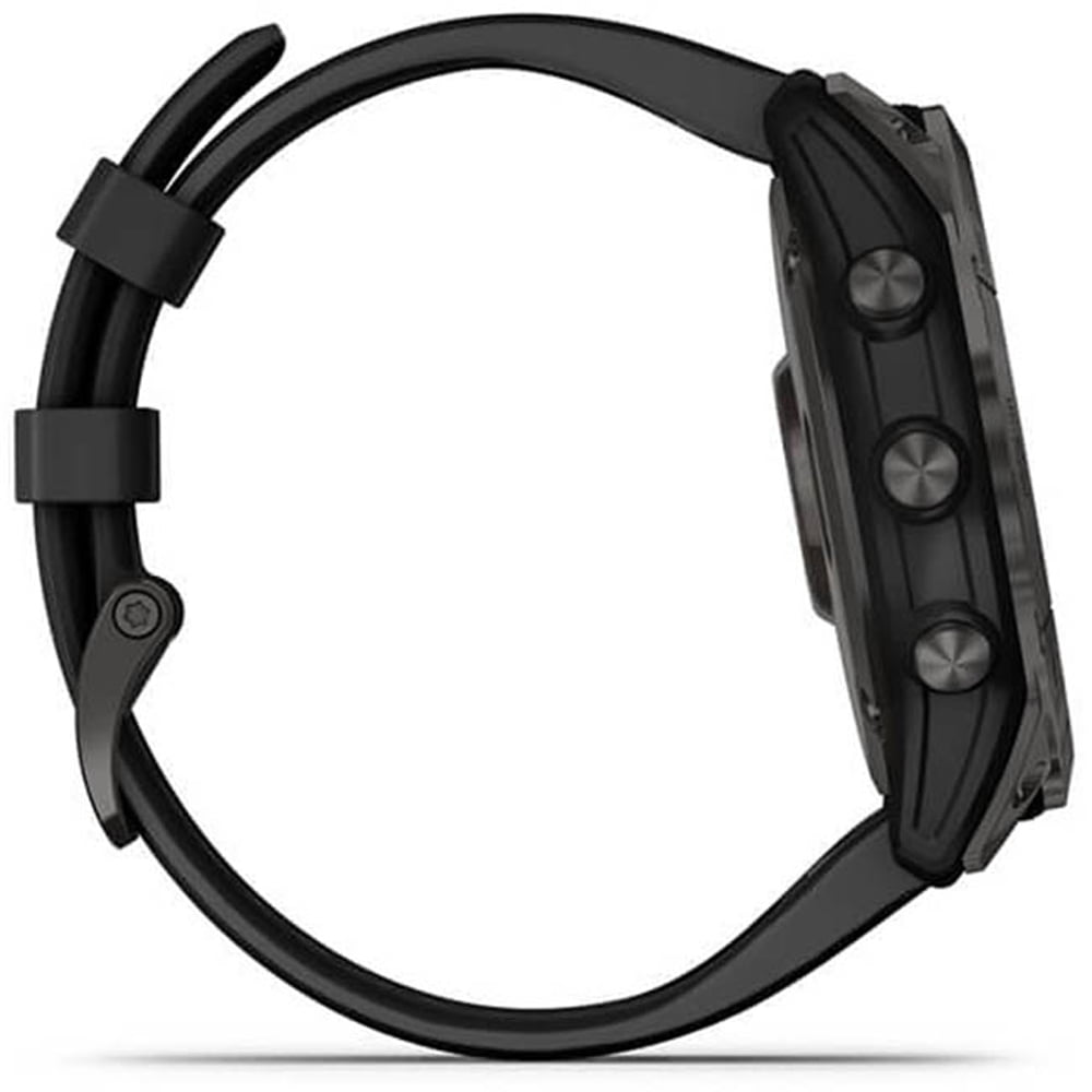 Garmin 010-02541-10 Fenix 7X Sapphire Solar Smartwatch Carbon Gray DLC Titanium with Black Band Bundle with 2 YR CPS Enhanced Protection Pack