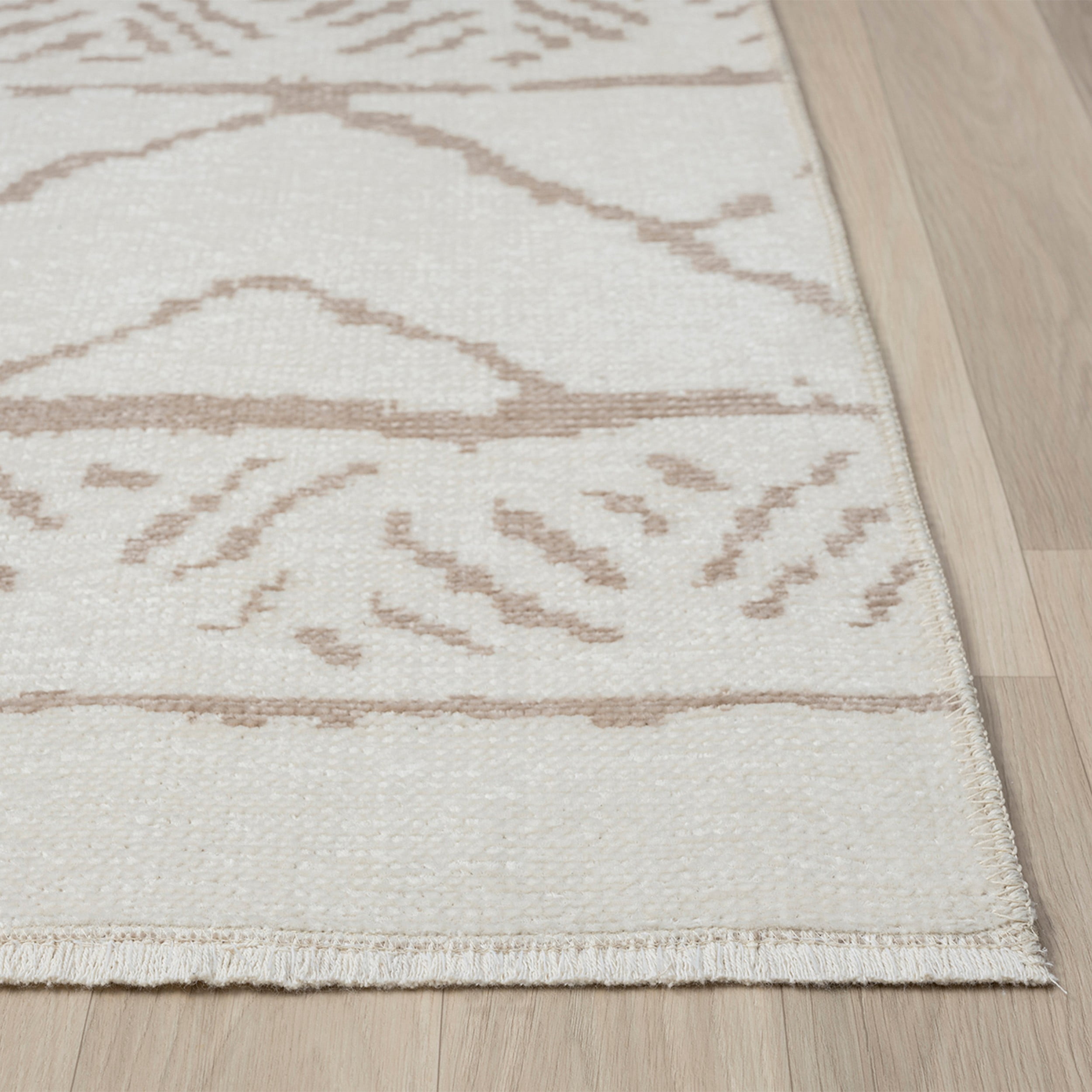 Indigo Ink Tribal Diamond Bohemian Neutral Geometric Indoor Area Rug, 6' x 9', Machine Washable