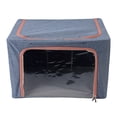 thumbnail image 2 of Contenedor De Almacenamiento De Ropa Contenedor De Almacenamiento De Tela Plegable Organizador De Guardarropa Con Marco De Acero Inoxidable Forro De Ventana Transparente Para, 2 of 7