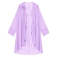 thumbnail image 3 of Alvivi Womens Long Sleeve Sheer Mesh Shrug Elegant Chiffon Open Front Bolero Cardigan Jacket Lavender M, 3 of 6