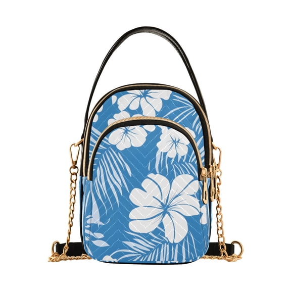 joogoo Women Tropical Flower-d1 Chain Crossbody Bags Shoulder Handbag Phone Purse