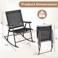 thumbnail image 6 of Spaco Folding Rocking Chair with Breathable Seat Fabric Set of 2, Seating & Patio Chair for Outdoor as Garden, Yard, Black, 6 of 9