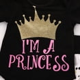 thumbnail image 3 of Newborn Baby Girls Clothes Crown Print Short Sleeve Tops Rompers Bodysuit+Pants 3pcs Outfits Set, 3 of 9