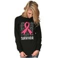 thumbnail image 4 of Survivor Breast Cancer Pink Ribbon Women's Long Sleeve T Shirt Brisco Brands M, 4 of 6