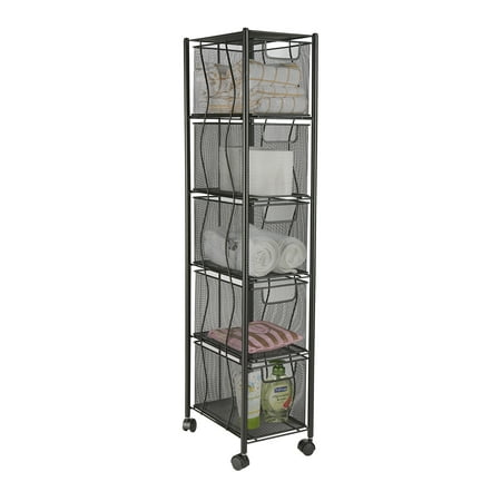 - Mind Reader 5 Drawer Cart, Rolling Mesh Office Cart, Metal Storage, Drawers, File Storage Cart, Utility Cart, Office Storage, Heavy Duty Multi-Purpose Cart, Black