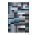thumbnail image 2 of Emma + Oliver 5x7 Modern Cubist Olefin Accent Rug in Gradient Shades of Black, Gray and Blue with Natural Jute Backing, 2 of 7