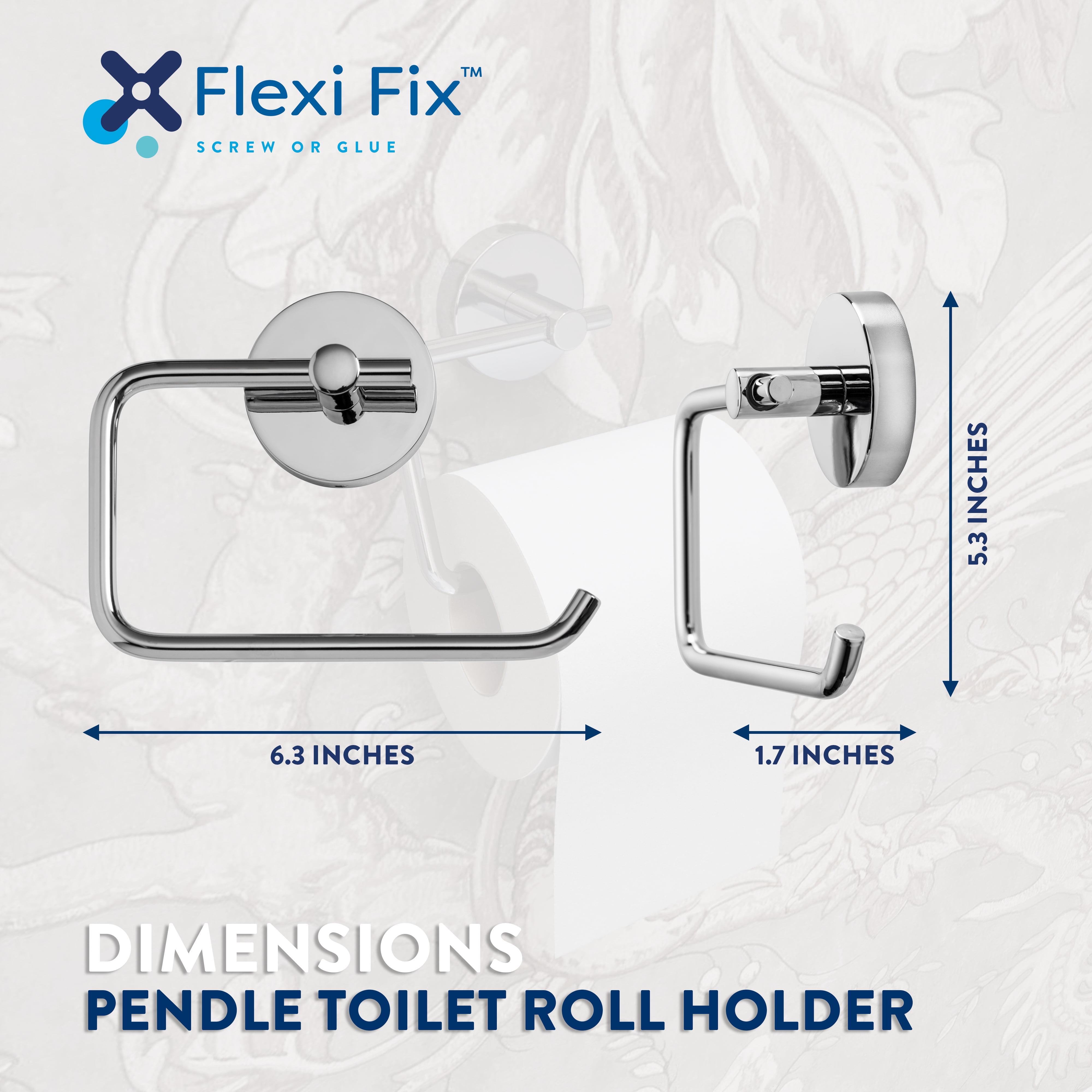 Croydex Pendle Toilet Paper Holder, Easy-to-Fit Flexi Fix Bracket, No Drilling Required