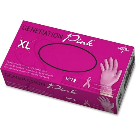 Medline, MIIPINK6077, Pink BCA Vinyl Exam Gloves, 90 / Box, Pink