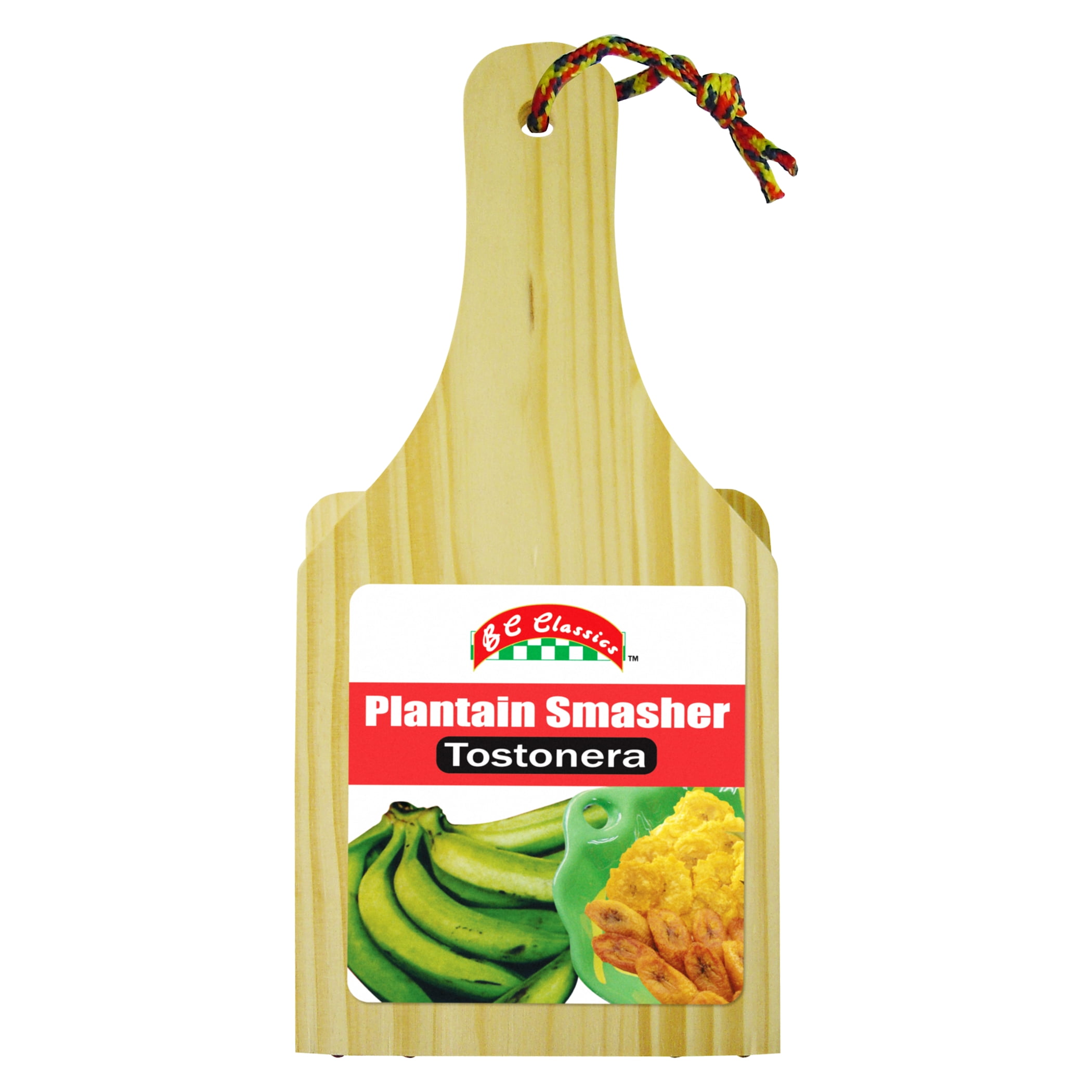 Bene Casa large wooden tostonera, plantain smasher, dough flattener