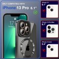 thumbnail image 2 of for iPhone 13 Pro Case with Stand, [Compatible with MagSafe] [Built-in Camera Cover] Shockproof Plating Edges, Clear Protective Magnetic Transparent Phone Case for iPhone 13 Pro - Black, 2 of 9