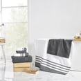 thumbnail image 2 of Modern Threads Reinhart 6-Piece Quick Dry Striped, Cotton Bath Towel Set, Coal Black, 2 of 4