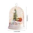 thumbnail image 3 of 1 PC Mini Artificial Christmas Tree in Plastic Dome with LED Lights Christmas Plastic Snow Globe Hanging Ornament Tabletop Christmas Tree for Indoor Home Decor, Festival Gifts for Families Friends, 3 of 6