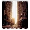thumbnail image 3 of Ambesonne Cityscape Shower Curtain, Early Morning Manhattan, 69"Wx84"L, Umber Cream, 3 of 3