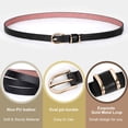 thumbnail image 3 of Women's Skinny PU Leather Belt Solid Color Fashion Thin Waist Belt with Gold Buckle for Jeans Pants 1/2 Width, 3 of 6