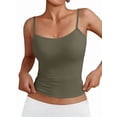 thumbnail image 2 of Womens Adjustable Camisole Sleeveless Square Neck Spaghetti Strap Tank Tops Basic Shirt Green XS, 2 of 8
