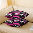 thumbnail image 4 of Hot Pink Grey Black Reversible Throw Pillow Covers for Kids Boys Girls Stripes Pillow Covers Home Decor 16 x 16-Inch Geometric Square Cushion Covers Set of 4 Decor Modern Striped Art Abstract, 4 of 6