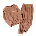 thumbnail image 3 of Women's Pajama Sets Long Sleeve Sleepwear Loungewear Warm Suit For Winter Coral Velvet 2025 New Thickened Plus Velvet Large Size Casual Wearable Home Clothes Plus Size Womens Clothing, 3 of 9