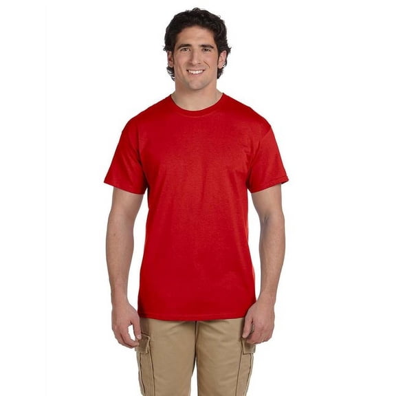 Fruit of the Loom Adult Unisex Short Sleeve True Red Cotton T-Shirts, Multi Pack, M - 3 Pack