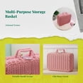 thumbnail image 7 of Vintage Wicker Picnic Basket with Handle, Decorative Handwoven Storage Basket with Handle, Aesthetic Easter Gift Box & Picnic Hamper, Retro Photography Prop for Professional Home Decor(Army Green), 7 of 7